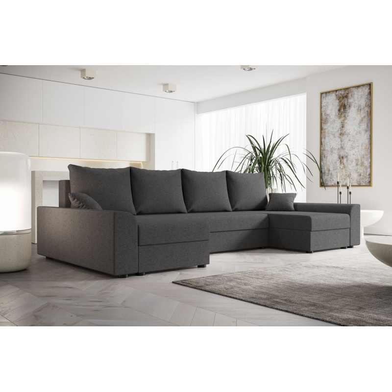 Elegante U-Form Couchgarnitur DAGMAR – grau