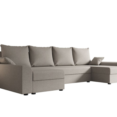 Elegante U-Form Couchgarnitur DAGMAR – hellgrau