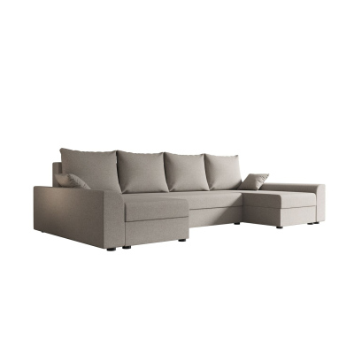 Elegante U-Form Couchgarnitur DAGMAR – hellgrau