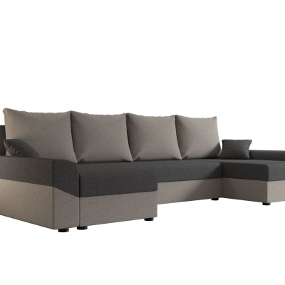 Elegante U-Form Couchgarnitur DAGMAR – hellgrau / grau