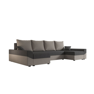 Elegante U-Form Couchgarnitur DAGMAR – hellgrau / grau