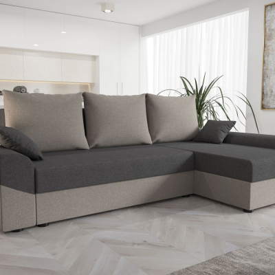 Elegantes Ecksofa DAGMAR – hellgrau / grau