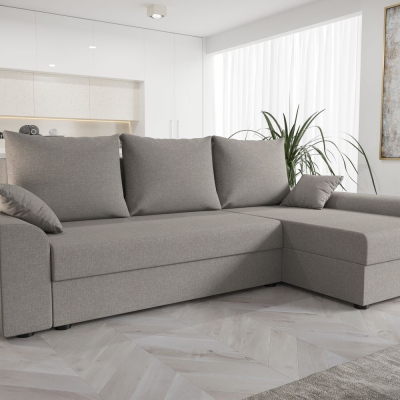 Elegantes Ecksofa DAGMAR – hellgrau