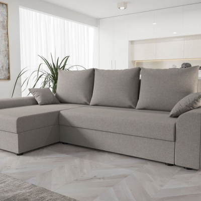 Elegantes Ecksofa DAGMAR – hellgrau