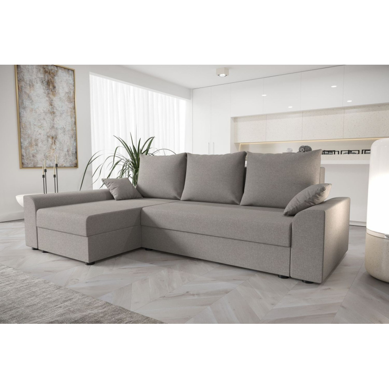 Elegantes Ecksofa DAGMAR – hellgrau