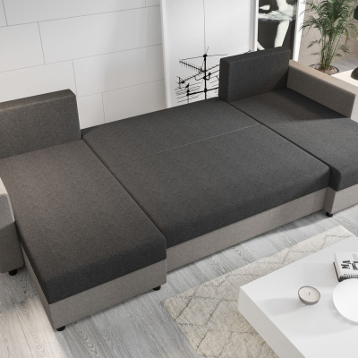 U-förmige Schlafcouch SANVI – Braun/Dunkelbraun