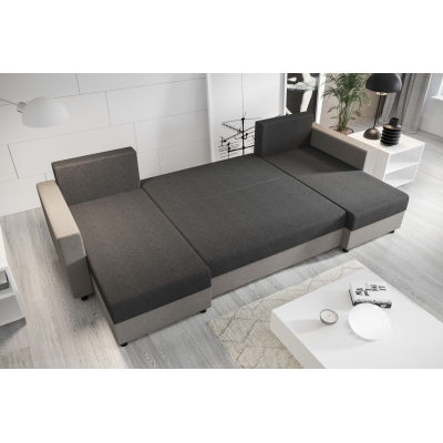 U-förmige Schlafcouch SANVI – Braun/Dunkelbraun