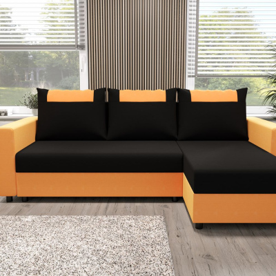 Ecksofa mit Armlehnen SANVI – Orange/Schwarz