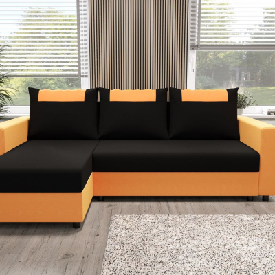 Ecksofa mit Armlehnen SANVI – Orange/Schwarz