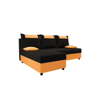 Ecksofa SANVI – Schwarz/Orange