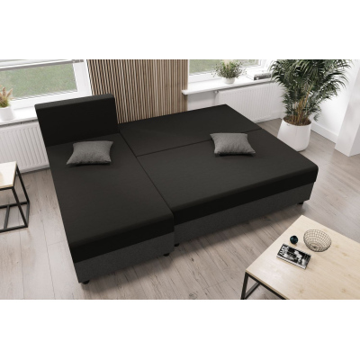 Ecksofa SANVI – Schwarz/Orange