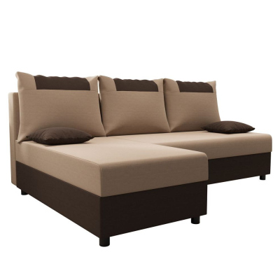 Ecksofa SANVI – Dunkelbraun/Braun