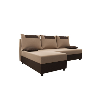 Ecksofa SANVI – Dunkelbraun/Braun