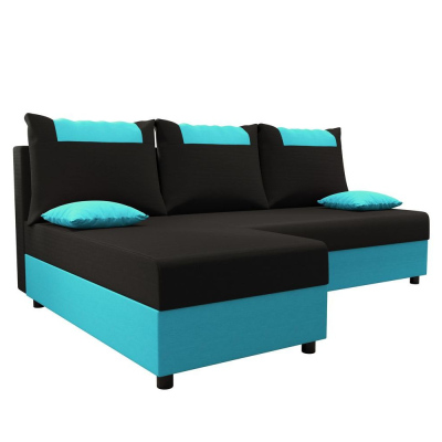 Ecksofa SANVI – Schwarz/Blau