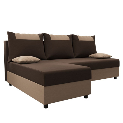 Ecksofa SANVI – Braun/Dunkelbraun