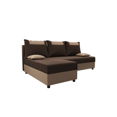 Ecksofa SANVI – Braun/Dunkelbraun