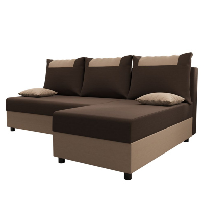 Ecksofa SANVI – Braun/Dunkelbraun