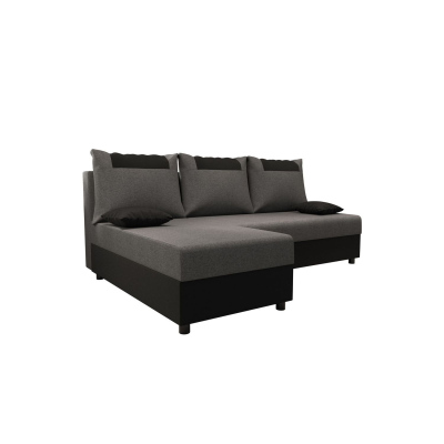 Ecksofa SANVI – Grau/Schwarz