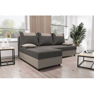 Ecksofa SANVI – Grau/Hellgrau