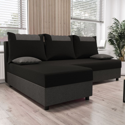 Ecksofa SANVI – Schwarz/Grau