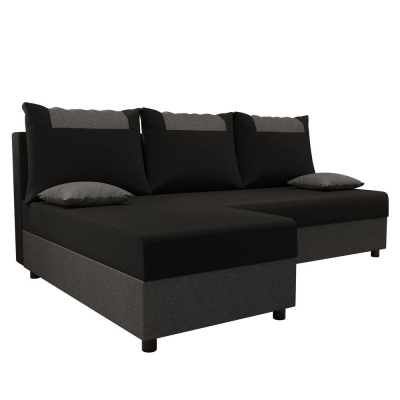 Ecksofa SANVI – Schwarz/Grau