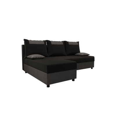 Ecksofa SANVI – Schwarz/Grau