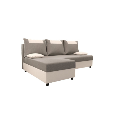 Ecksofa SANVI – Hellgrau/Beige