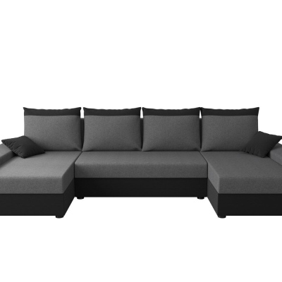 Praktische U-Form Couchgarnitur PARI – schwarz/grau