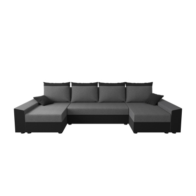 Praktische U-Form Couchgarnitur PARI – schwarz/grau