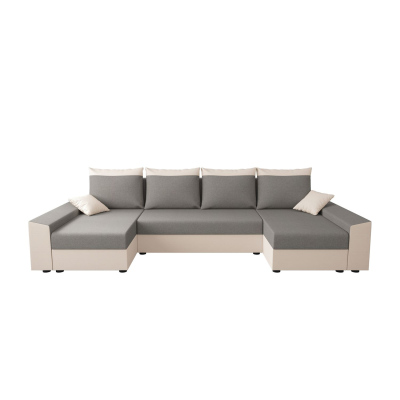 Praktische U-Form Couchgarnitur PARI – beige/hellgrau