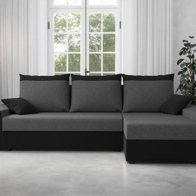 Ecksofa PARI – Schwarz/Grau