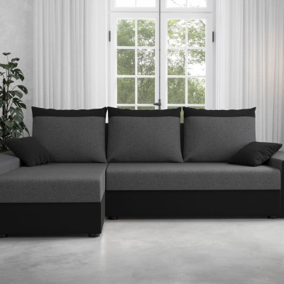 Ecksofa PARI – Schwarz/Grau