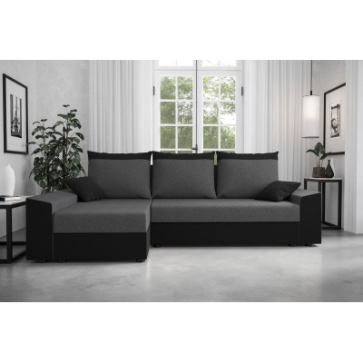 Ecksofa PARI – Schwarz/Grau