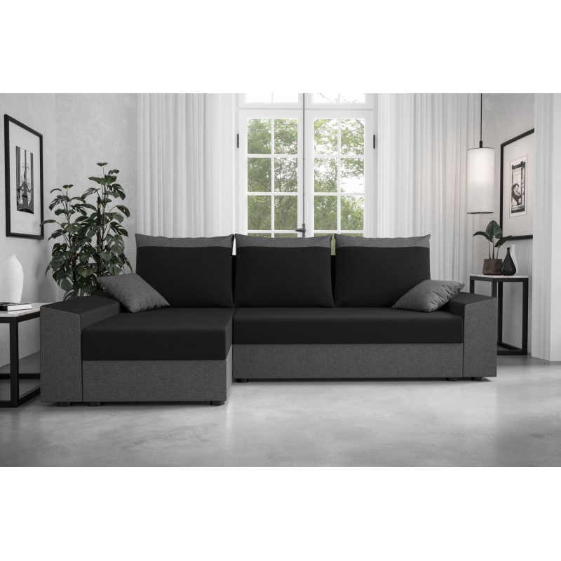 Ecksofa PARI – Grau/Schwarz