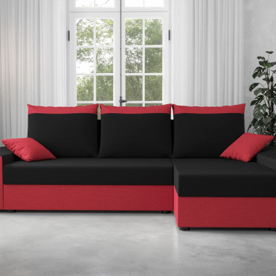 Ecksofa PARI – Rot/Schwarz