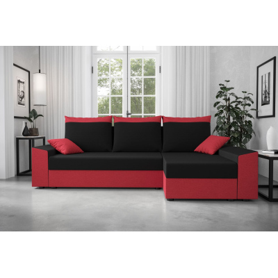 Ecksofa PARI – Rot/Schwarz