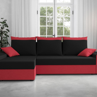 Ecksofa PARI – Rot/Schwarz