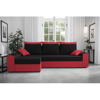 Ecksofa PARI – Rot/Schwarz