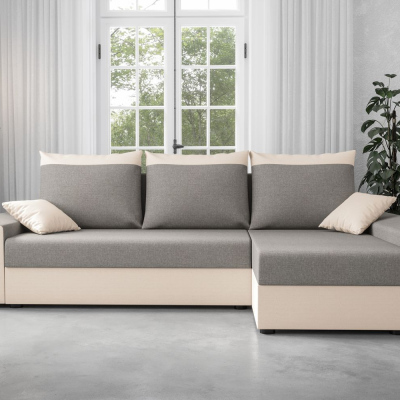 Ecksofa PARI – Beige/Hellgrau