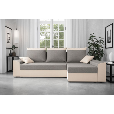 Ecksofa PARI – Beige/Hellgrau