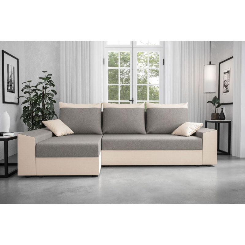 Ecksofa PARI – Beige/Hellgrau