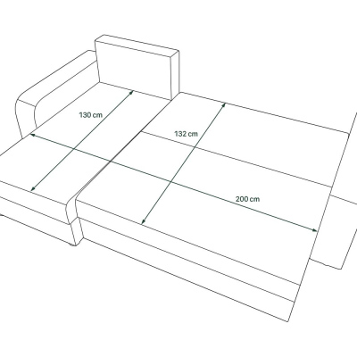 Ecksofa mit Armlehnen HORTENZIE – Grün