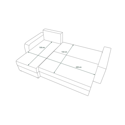 Ecksofa mit Armlehnen HORTENZIE – Grün