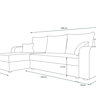 Ecksofa mit Armlehnen HORTENZIE – Grün