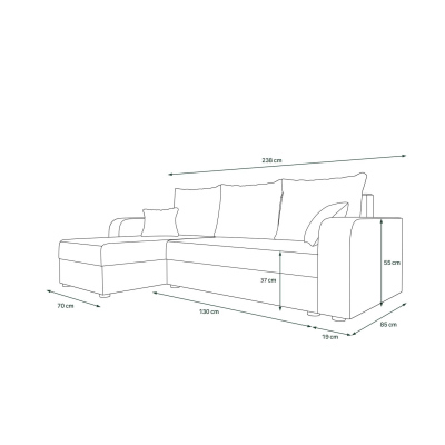 Ecksofa mit Armlehnen HORTENZIE – Grün