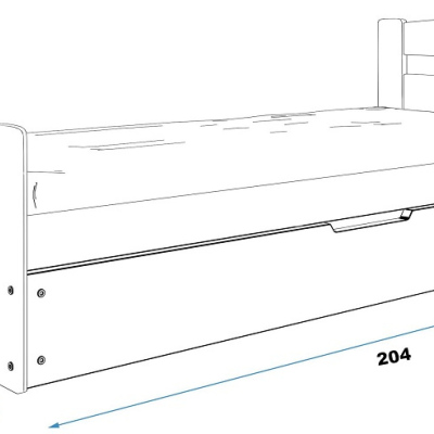 Kinderbett mit Stauraum ohne Matratze 90x200 LYDIE – Graphit