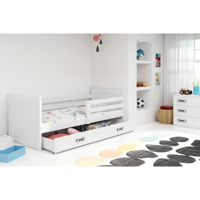 Kinderbett mit Stauraum ohne Matratze 90x200 FERGUS – Weiß