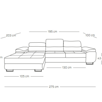 Ecksofa ANDREA – Hellgrau