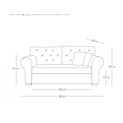 Zweisitzer-Sofa MIRA – Creme