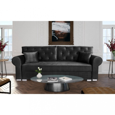 Dreisitziges Sofa MIRA – schwarz